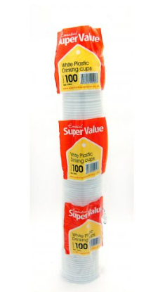 ESSENTIAL SUPERVALUE DISPOSABLE DRINKING CUPS - 100 PACK