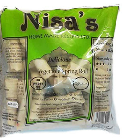 NISA'S VEGETABLE SPRING ROLLS (18 PIECES) - 1KG