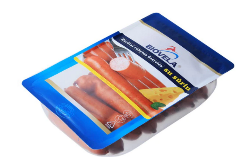 Hot Smoked Sausages With Cheese, Biovela-Monolith 400g